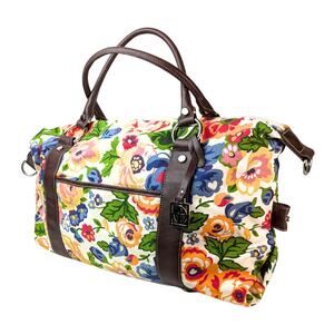Pre-owned Giani Bernini Floral Print Canvas Diper Bag/ Travel Bag